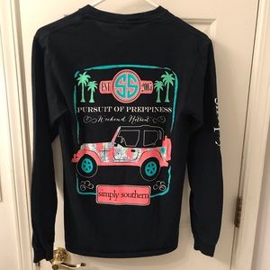 Small/XS Simply Southern long sleeve navy tee.